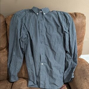 Austin Clothing Co. Navy Checkered Dress Shirt